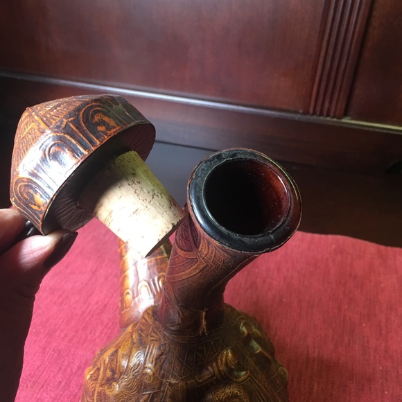 Vintage Dining Catalan Porron Wine Pourer Carafe Spain Leather